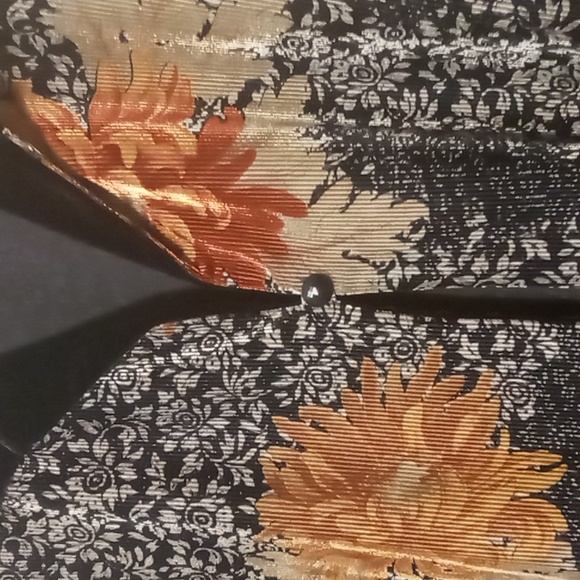 K Studio Dark Flowered Single Button Jacket Size 16 - Picture 6 of 8